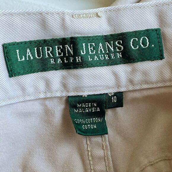Lauren Jeans Co. Ralph Lauren Beige Straight Leg Light Khaki Pants Size 10 - Picture 11 of 12
